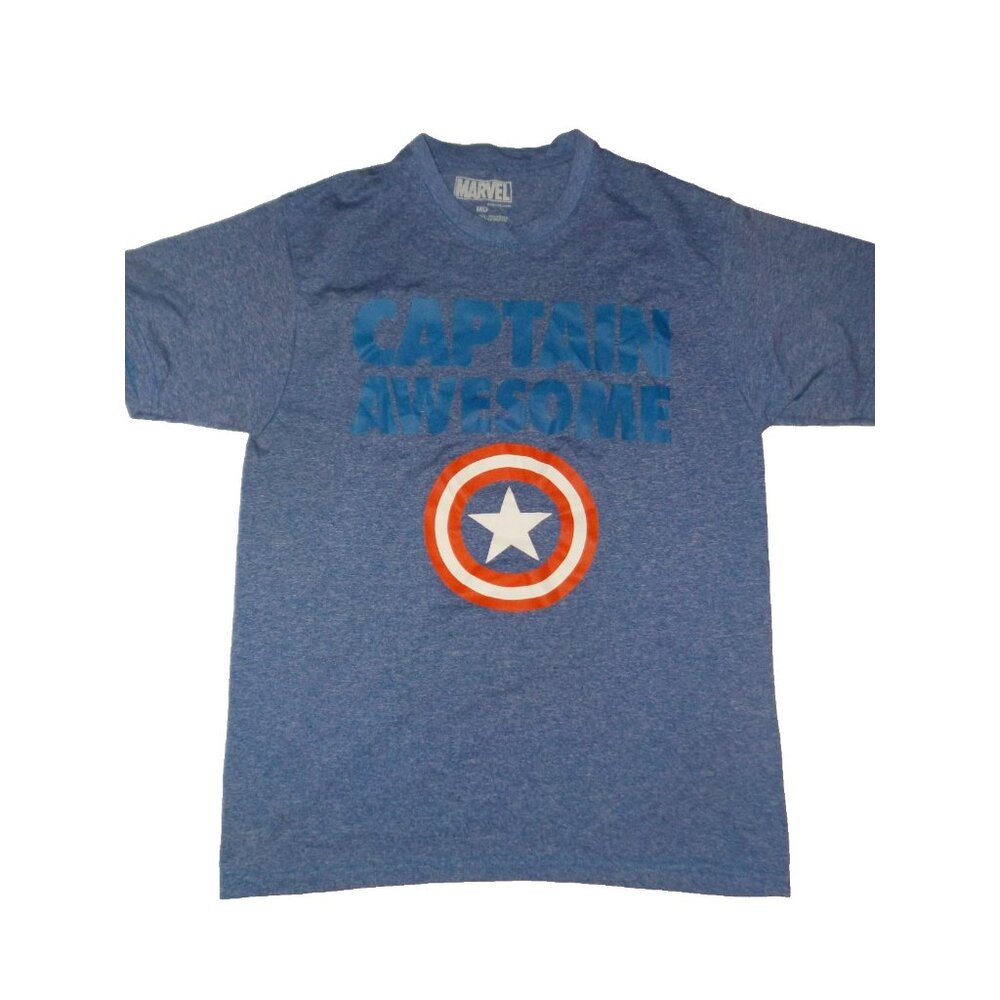 Captain America Marvel Comics Captain Awesome Shirt Size Medium Blue